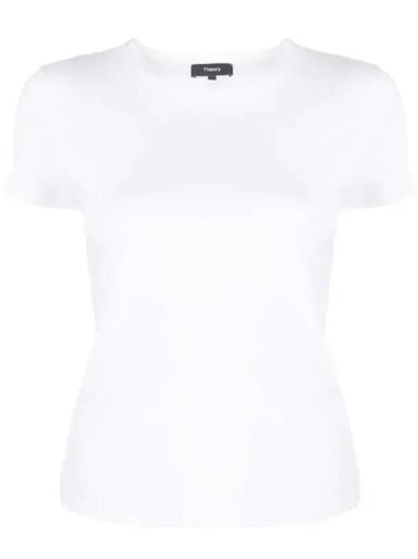 Women's Tiny Cotton Short Sleeve T-Shirt White - THEORY - BALAAN 1