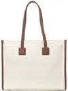 Freya Small Canvas Leather Tote Bag Natural Tan - BURBERRY - BALAAN 4