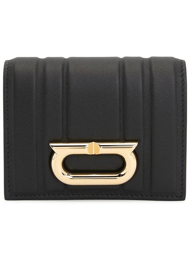 New Gancini Leather Half Wallet Black - SALVATORE FERRAGAMO - BALAAN 2