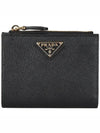 Small Saffiano Half Wallet Black - PRADA - BALAAN 2