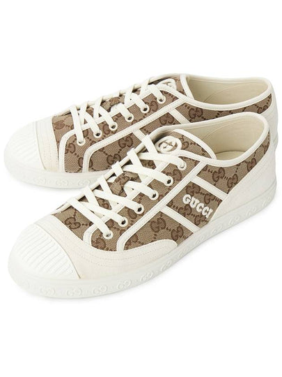 GG Low Top Sneakers Beige Ebony - GUCCI - BALAAN 2