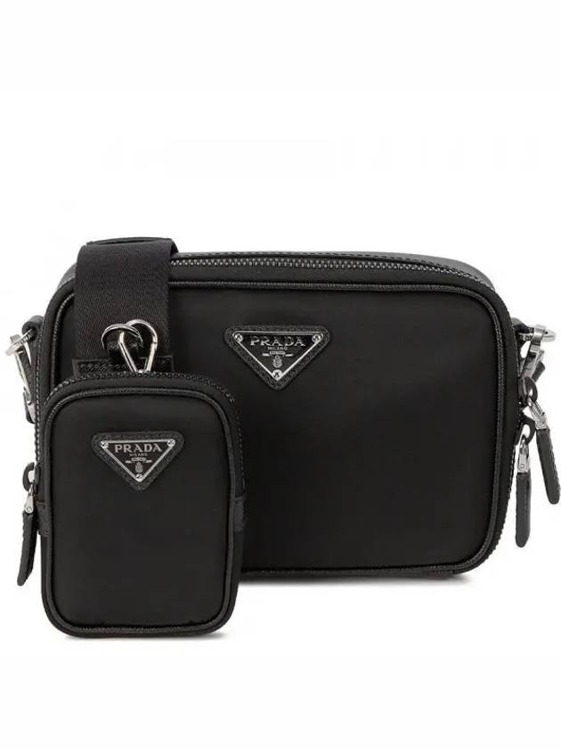 triangle logo nylon square cross bag black - PRADA - BALAAN 2