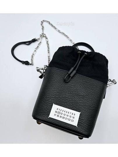 5AC Number Logo Texture Leather Bucket Bag Black - MAISON MARGIELA - BALAAN 2