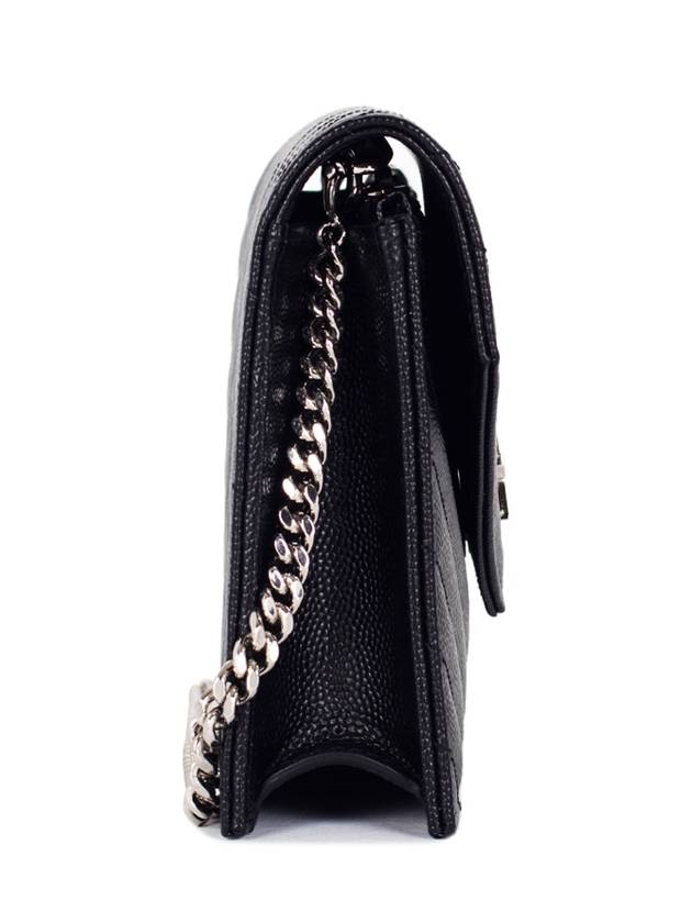 Cassandre Matelasse Envelope Chain Cross Bag In Grain de Poudre Embossed Leather Noir - SAINT LAURENT - BALAAN 4