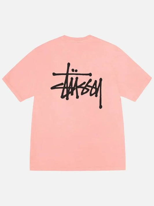 Basic pigment dyed short sleeve t shirt coral pink 1905001 - STUSSY - BALAAN 1