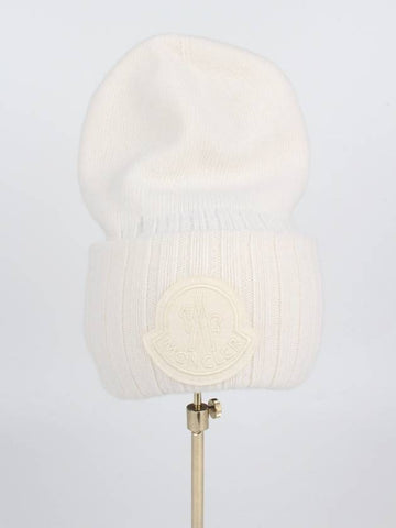 logo knit beanie white - MONCLER - BALAAN 1