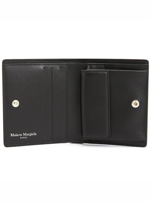 Stitch Logo Compact Bifold Half Wallet Black - MAISON MARGIELA - BALAAN 5