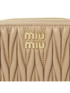 Matelasse Logo Zip Around Half Wallet Sand Beige - MIU MIU - BALAAN 8