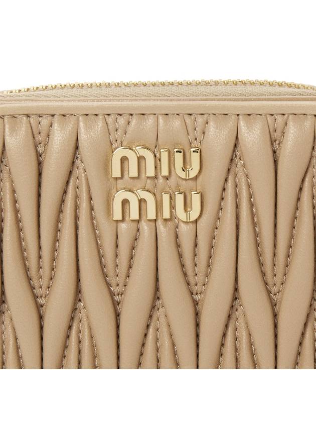 Matelasse Logo Zip Around Half Wallet Sand Beige - MIU MIU - BALAAN 8