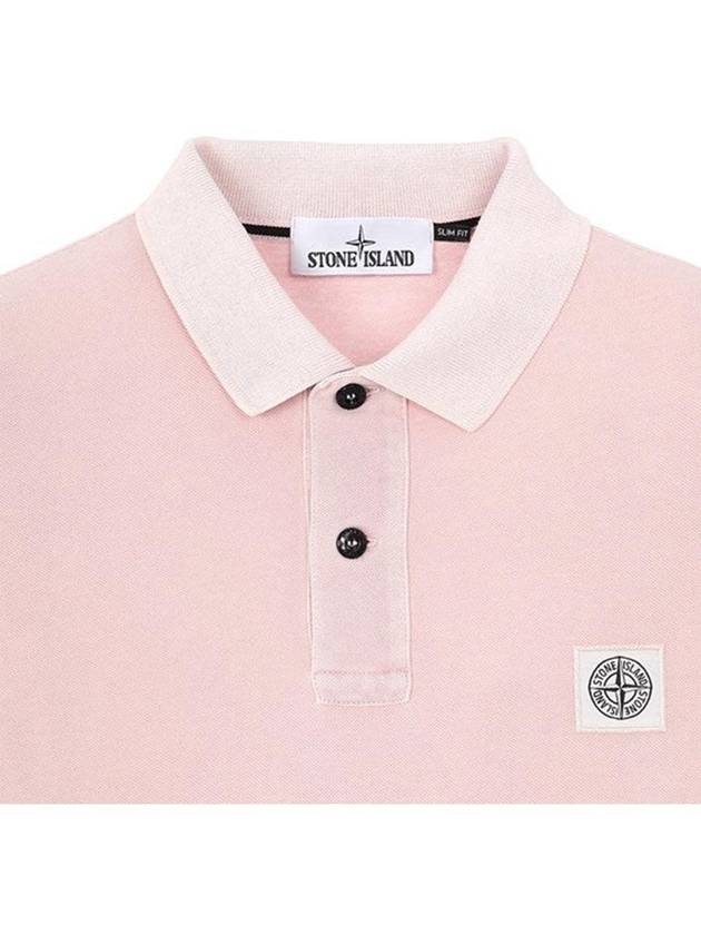 Men's Logo Wappen Short Sleeve PK Shirt Pink - STONE ISLAND - BALAAN.