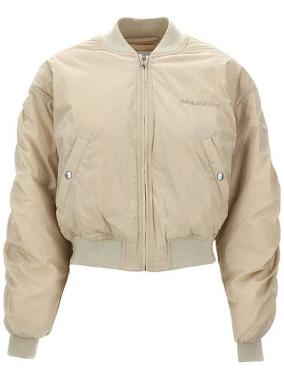 Bessime Embroidered Logo Bomber Jacket Beige - ISABEL MARANT - BALAAN 2