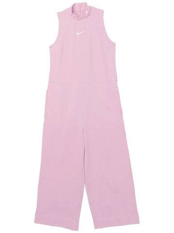 Sportswear Women's High Neck Swoosh Jumpsuit Pink - NIKE - BALAAN.