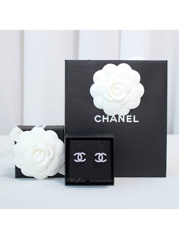 CC logo crystal 3D silver earrings ABE835 B15391 NADCW - CHANEL - BALAAN 10