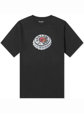 Bottle Cap Short Sleeve T-Shirt Black - CARHARTT WIP - BALAAN 1