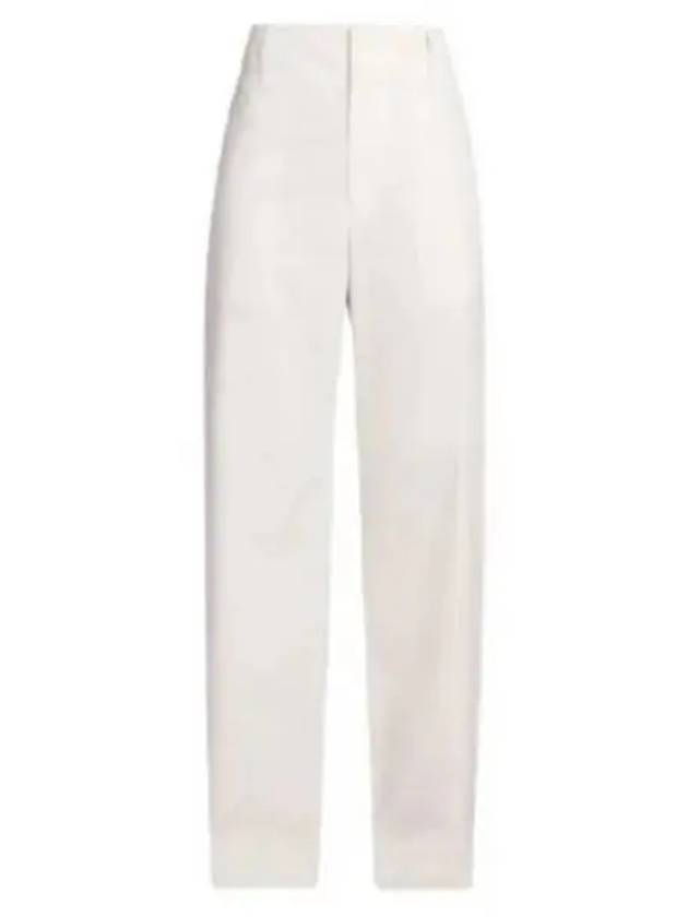 Compact Cotton Trousers Straight Pants White - BOTTEGA VENETA - BALAAN 2