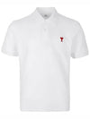 Small Heart Logo Polo Shirt White - AMI - BALAAN 2