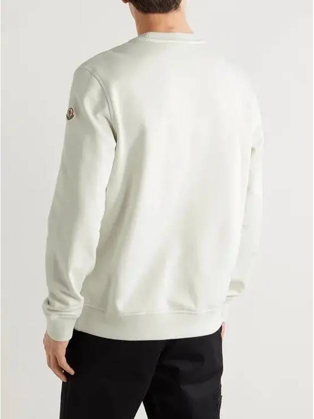 Large logo embroidered cotton sweatshirt off white 8G00014 809KR 90S - MONCLER - BALAAN 4