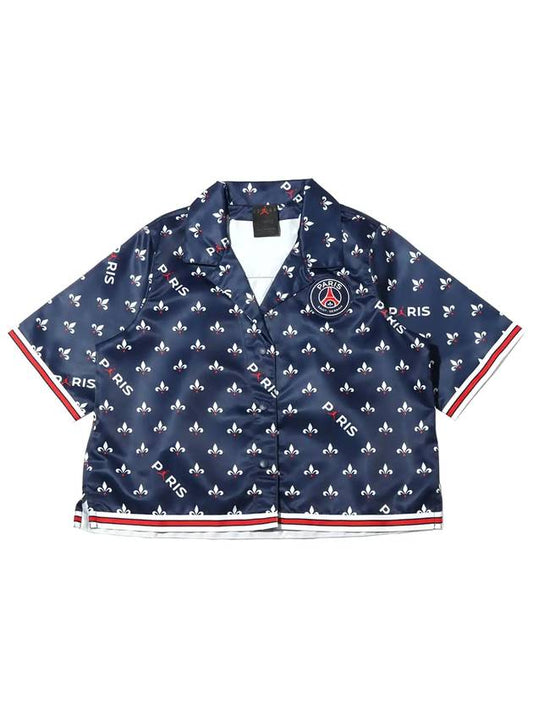 Jordan Paris Saint-Germain Collar Short Sleeve Shirt Navy - NIKE - BALAAN.