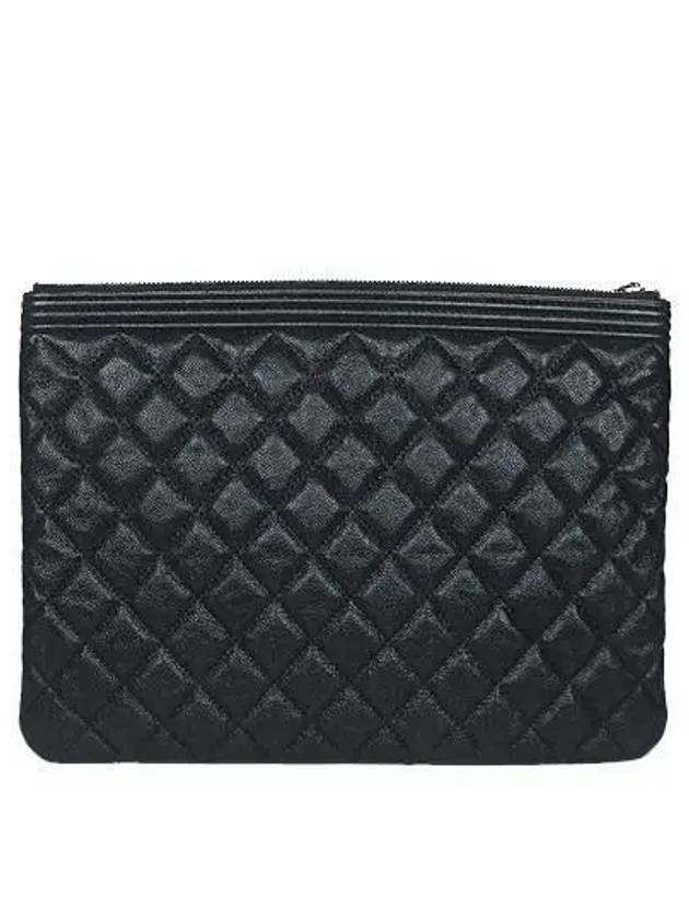 Gold Boy Black Caviar New Medium Clutch Bag - CHANEL - BALAAN 3