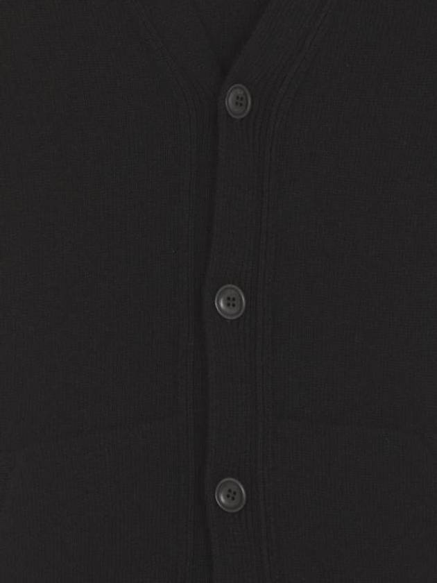 Men's Lens Wappen Lambswool Cardigan Black - CP COMPANY - BALAAN 6