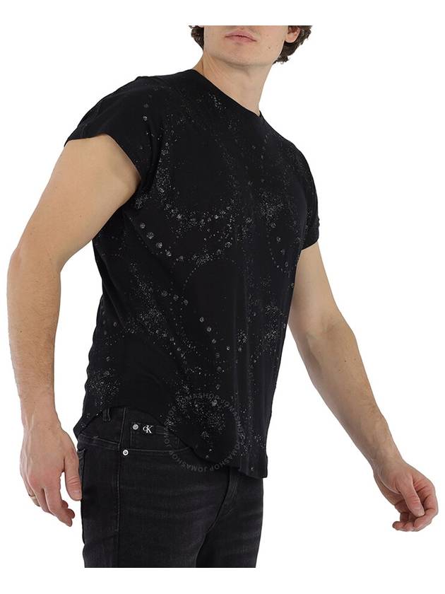 Galaxy Detail Short Sleeve T-Shirt Black - SAINT LAURENT - BALAAN 3