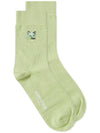 Tonal Fox Head Patch Socks Mint - MAISON KITSUNE - BALAAN 1