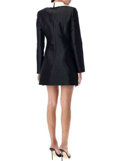 Self-Portrait Taffeta Contrast Collar Mini Dress - SELF PORTRAIT - BALAAN 2