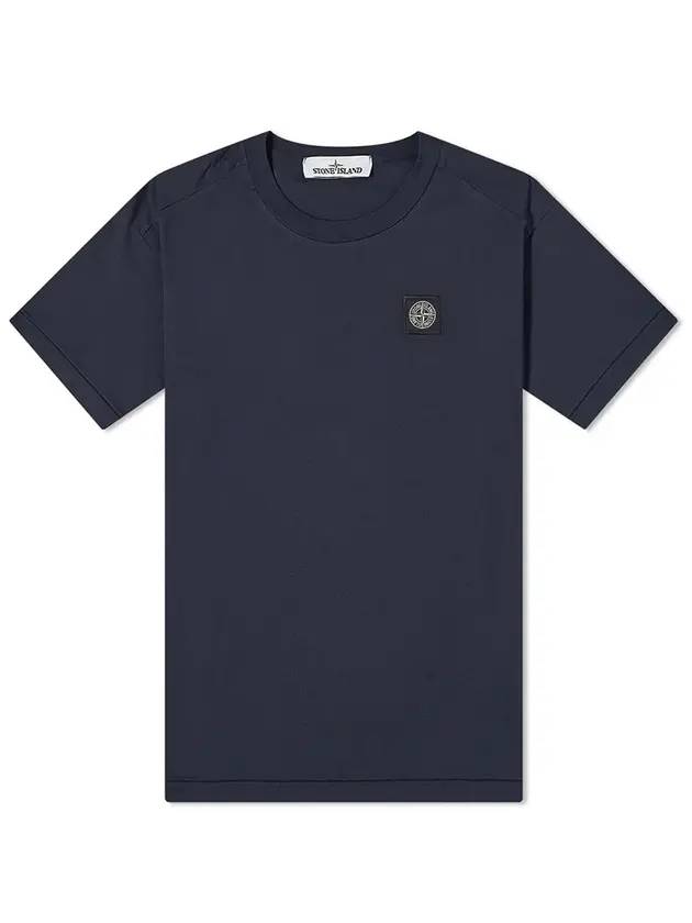 Logo Patch Short Sleeve T-Shirt Navy - STONE ISLAND - BALAAN 1