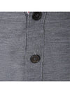 Men's Jersey Stitch V-Neck Cardigan Light Grey - THOM BROWNE - BALAAN 4