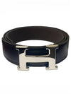 H Buckle Reversible 32mm Leather Belt Black Chocolate - HERMES - BALAAN 2