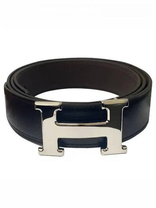 H Buckle Reversible 32mm Leather Belt Black Chocolate - HERMES - BALAAN 2