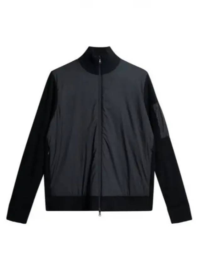 Men's Beck Knitted Hybrid Zip-Up Jacket Black - J.LINDEBERG - BALAAN 2