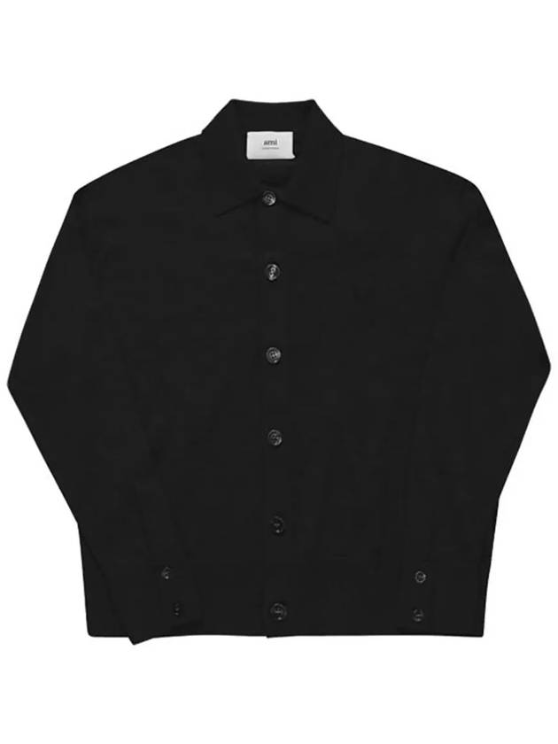 De Coeur Logo Wool Cardigan Black - AMI - BALAAN 5