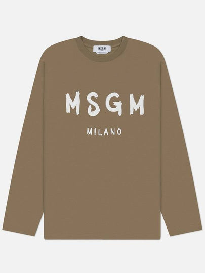 Logo Long Sleeve T-Shirt Brown - MSGM - BALAAN 2