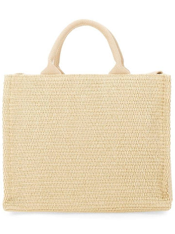 RAFFIA EFFECT FABRIC SMALL TOTE BAG - MARNI - BALAAN 1