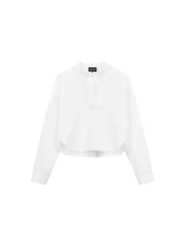 Women s Cropped Slit Cotton Shirt White - GIORGIO ARMANI - BALAAN 1