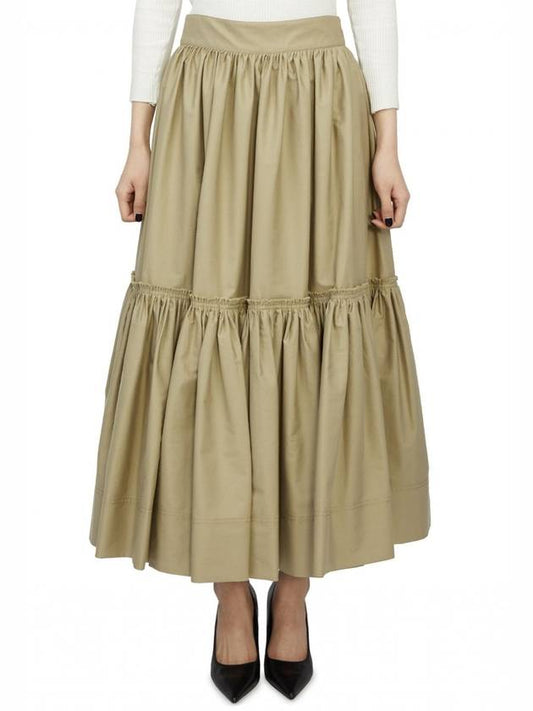 Flare Midi Pleats Skirt Beige - DIOR - BALAAN 2