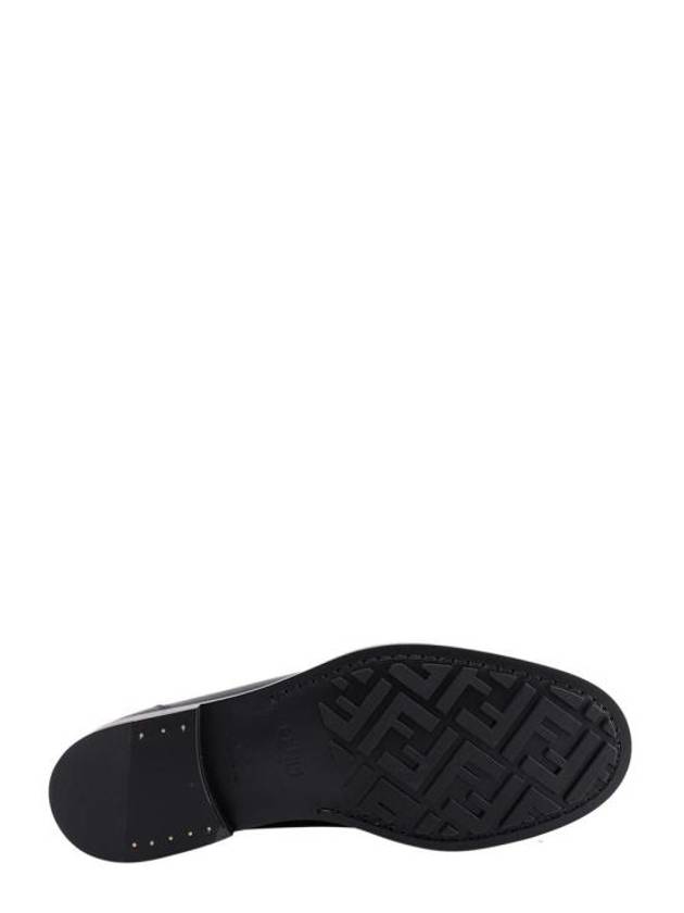 FF O Rock Fabric Leather Loafers Black Brown - FENDI - BALAAN 5