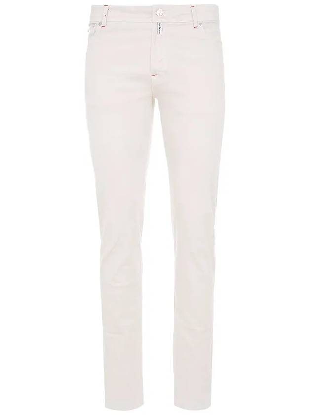 Men's Cotton Straight Jeans Ivory - KITON - BALAAN 2