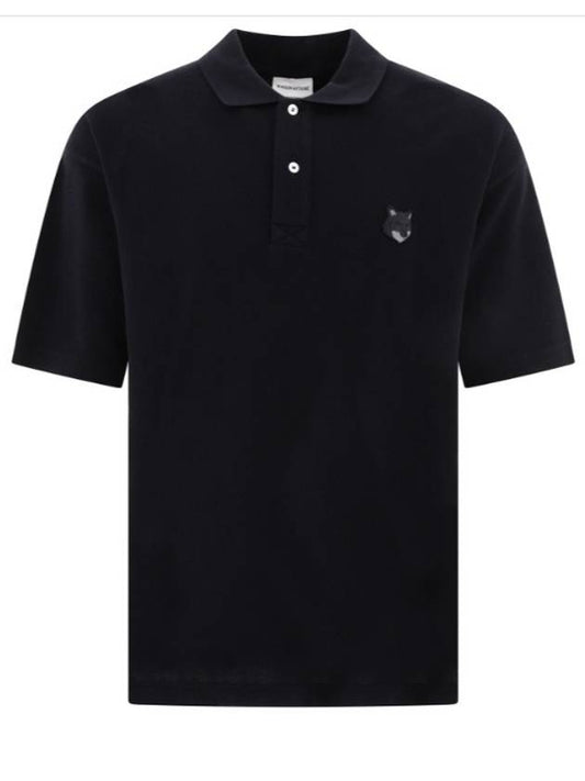 Bold Fox Head Patch Oversized Polo Shirt Black - MAISON KITSUNE - BALAAN 2