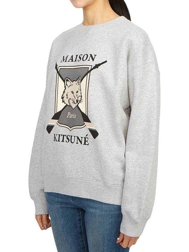 College Fox Print Sweatshirt Light Grey Melange - MAISON KITSUNE - BALAAN 3