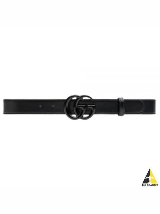 GG Marmont Thin Belt Black - GUCCI - BALAAN 2