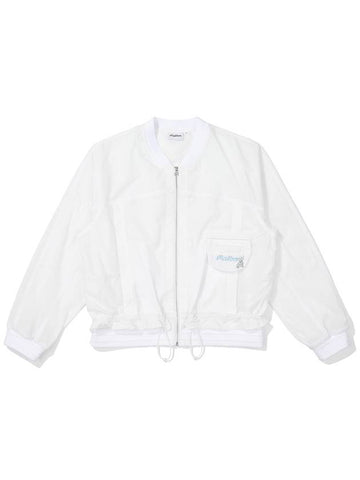 Blown sheer 15 denier lightweight jacket WHITE WOMAN - MALBON GOLF - BALAAN 1