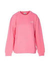 Women's Logo Print Cotton Sweatshirt Pink - GANNI - BALAAN 2