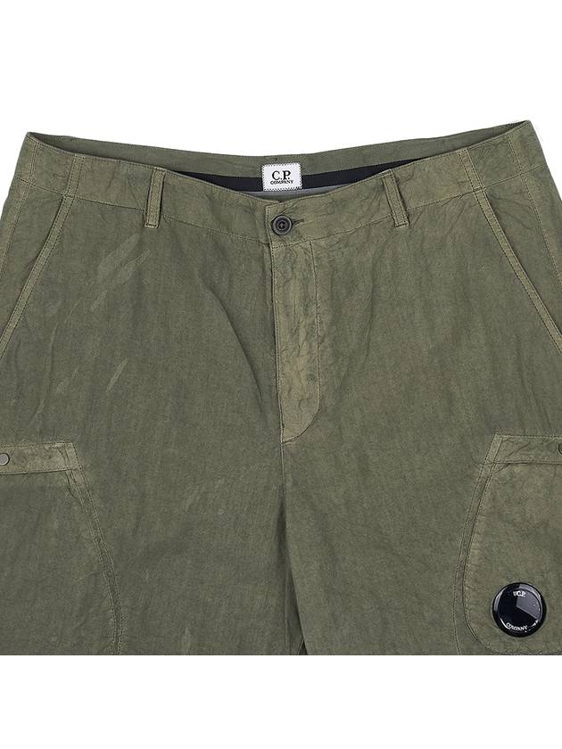 Lens Wappen Cotton Shorts Green - CP COMPANY - BALAAN 4