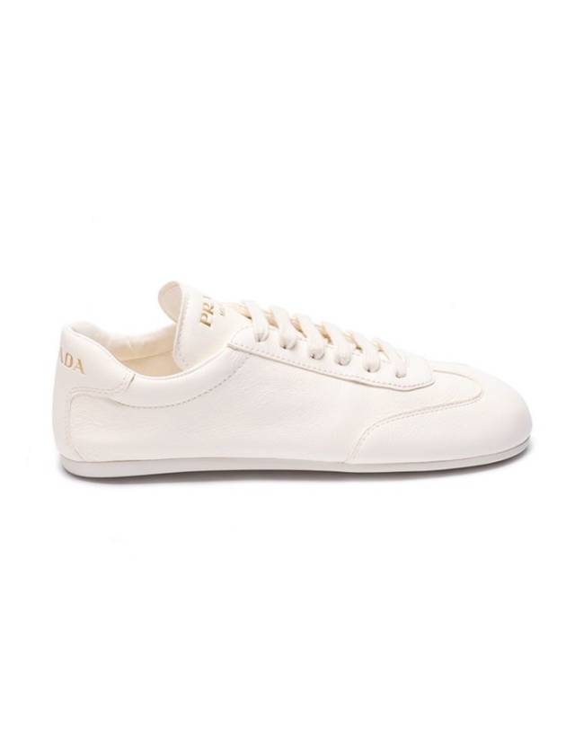 Leather Low Top Sneakers Ivory - PRADA - BALAAN 1