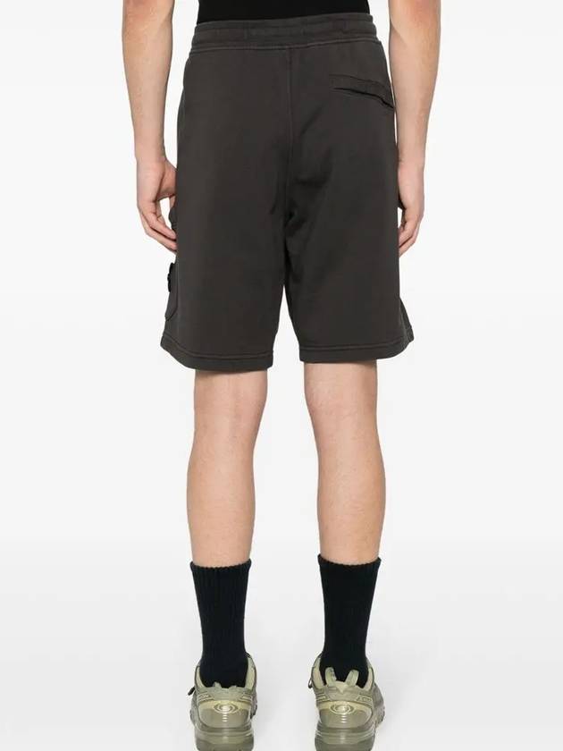 Cotton Fleece Cargo Bermuda Shorts Dark Grey - STONE ISLAND - BALAAN 5