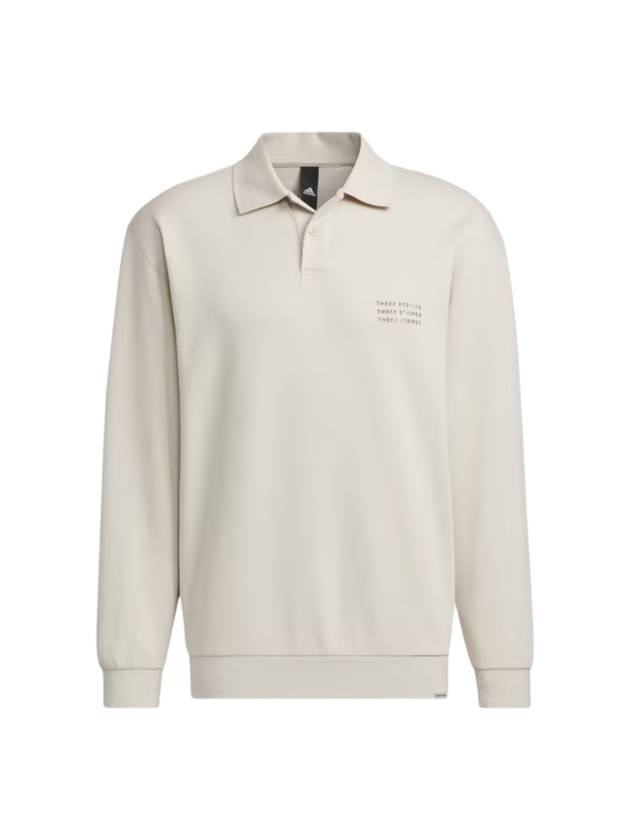 Verbiage Long Sleeve Polo Shirt Ivory - ADIDAS - BALAAN 1