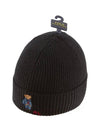 Embroidered Denim Bear Wool Beanie Black - POLO RALPH LAUREN - BALAAN 4