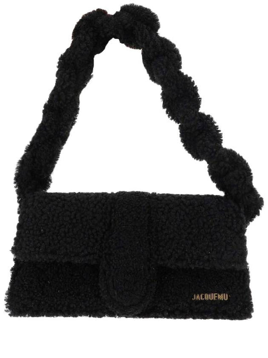 Le Bambido Shearling Flap Shoulder Bag Black - JACQUEMUS - BALAAN.